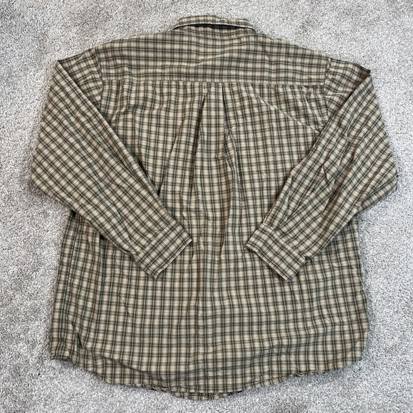 Carhartt Plaid Button Up Shirt Men's‎ L Green Tan Cotton pocket Workwear Durable - Picture 10 of 10